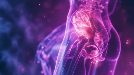 internal glowing bones background of the women neon lights internal background of the female body hips 