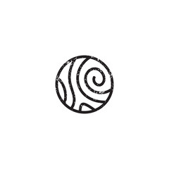 Rustic Circular Wood logo or icon design