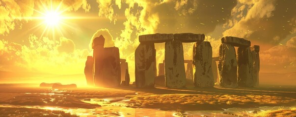 Stonehenge against the sun