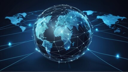 Fototapeta premium Futuristic Globe. Interactive World Technology Suitable for Background