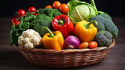 A basket full of fresh and healthy vegetables