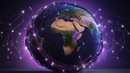 Fototapeta premium Digital World Map. High-Tech Global Visualization Suitable for Background