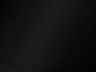 Black abstract background design. Premium line texture for banner, business background. Modern wavy lines (guilloche curves) pattern in monochrome colors.