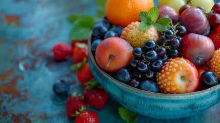 An assortment of colorful fruits in a bowl