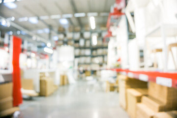 Store box blurred on shelf