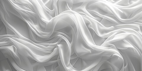 Fototapeta premium Wedding Background with Light Bridal Textile. Wrinkles and Folds form a Smooth White Texture.