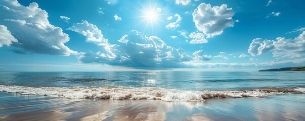 Scenic view of sea against blue sky during summer - Powered by Adobe