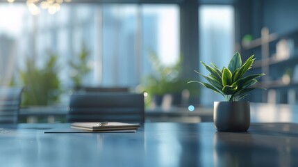 Soft focus on a modern executive office interior, showcasing a clean and bright workspace for effective business operations. Use for background in business concept. Blur corporate business office.