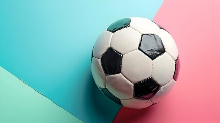 Obraz premium Minimalist Pastel Soccer Ball on Gradient Background