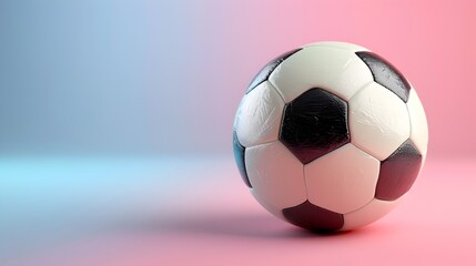 Soccer Ball against Pastel Colored Background with Space for Text