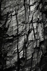 Black and white rock formations