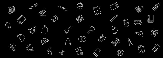 school, education, back to school - background, vector illustration, banner