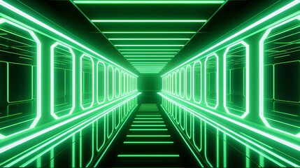 Abstract perspective of a futuristic corridor