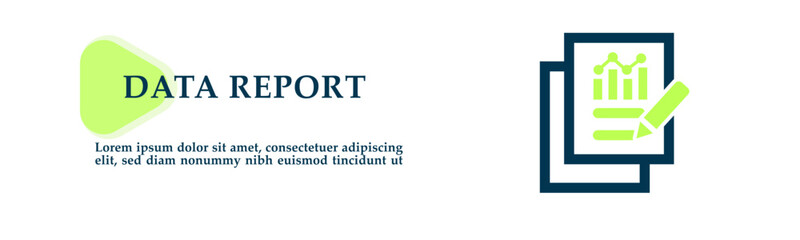 Data report icon on vector illustration concept. For background presentation, infographics, promotion or web banner graphics. 