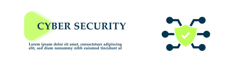 Cyber security icon on vector illustration concept. For background presentation, infographics, promotion or web banner graphics. 