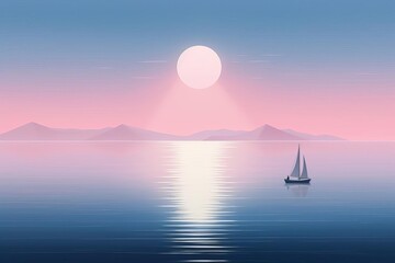 Naklejka premium A gentle ocean scene in an ethereal painting