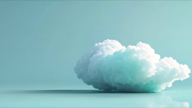3D cloud icon on a clear backdrop, ample copy space