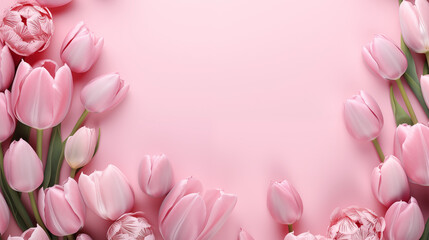Obraz premium pink tulips isolated on white