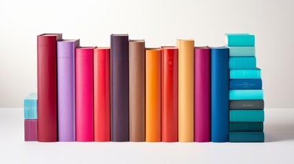 Naklejka premium A row of colorful books of different sizes