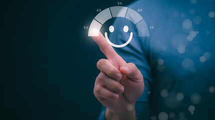 Customer services best excellent business rating experience. Satisfaction survey concept. user...