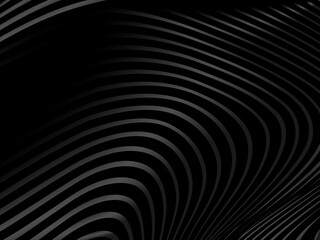 Black abstract background design. Premium line texture for banner, business background. Modern wavy lines (guilloche curves) pattern in monochrome colors.