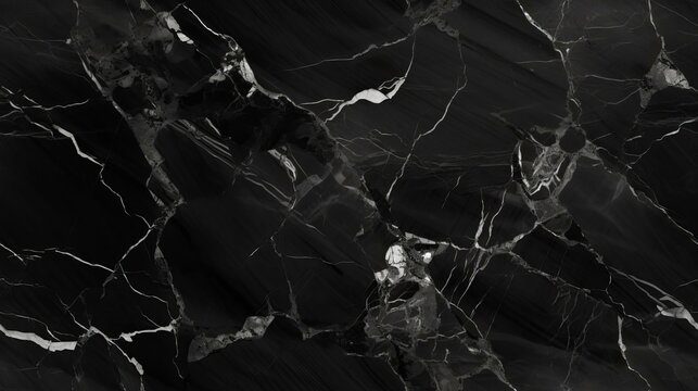 Black marble texture with white veins