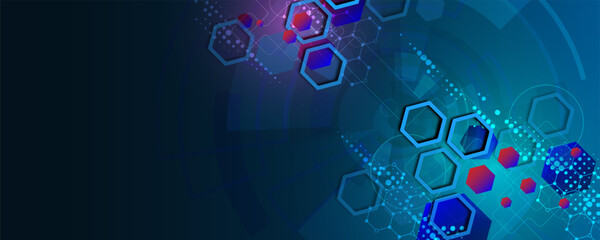 Abstract background image circuit board concept network geometric hexagon technology