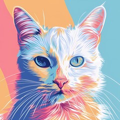 cat art illustration for use in print design