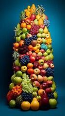 A Tower of Fruits and Vegetables