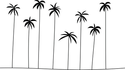 Palm trees simple line art