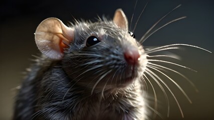 rat on black background
