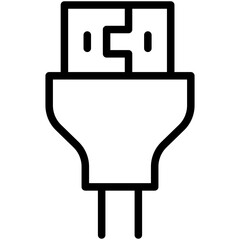 usb cable line icon