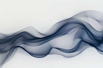 A smokey wavy background with matte indigo and soft grey on a solid white background, creating a mysterious atmospheric effect.