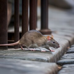 rat on a fence