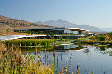 Fototapeta premium A research center in a BRICS nation working on renewable energy solutions, indicating a commitment to sustainable and technological advancement
