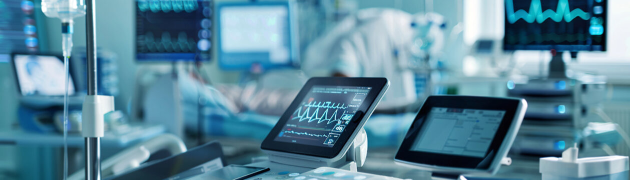 A demonstration of IoT impact on healthcare, with smart devices improving patient care and operational efficiency