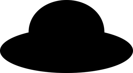 summer straw hat silhouette vector.
Flat women's straw hat  silhouette vector.