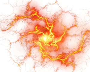 An orange lightning swirl isolated on transparent background.