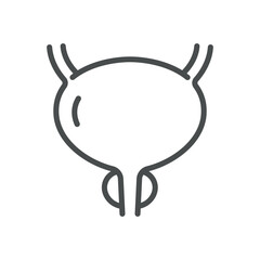 Male Urinary Bladder Icon. Line Vector Illustration of Male Bladder, Symbolizing Men's Urological Health. Isolated Outline Sign.