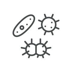 Obraz premium Sexually Transmitted Diseases Icon. Line Vector Illustration of Bacteria and Viruses, Symbolizing STDs and Health Awareness. Isolated Outline Sign.
