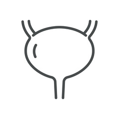 Urinary Bladder Icon. Line Vector Illustration of Human Bladder, Symbolizing Urology and Bladder Health. Isolated Outline Sign.