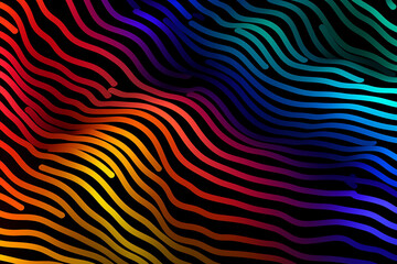 Abstract background of colorful undulating lines in a dynamic flow