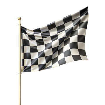 Waving Checkered Flag Symbolizing Completion of a Race