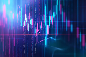 vivid stock market chart captures the essence of financial analytics. Candlestick bars oscillate