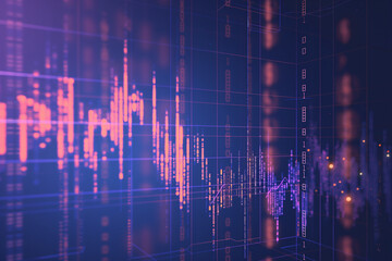 vivid stock market chart captures the essence of financial analytics. Candlestick bars oscillate