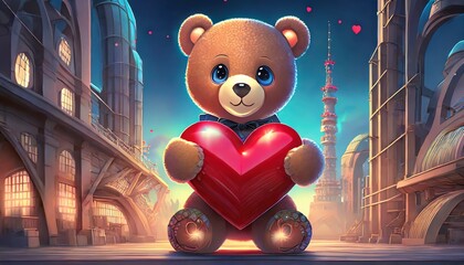 teddy bear with heart - 806117189