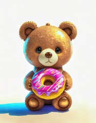 teddy bear with donut - 806117562