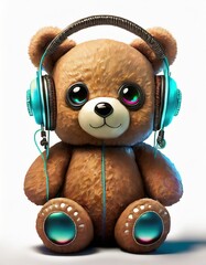 teddy bear with headphones - 806117594