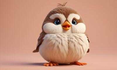 Cute fluffy and chubby Sparrow