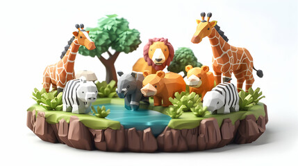 3D Isometric Animal Leadership Symbol Icons for Leadership Development and Training Programs